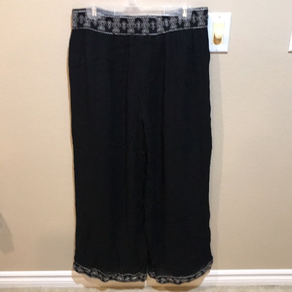 NWT Philosophy Republic Clothing Wide Leg Pants w/Bead & Embroidery Detailing-L - Picture 2 of 12